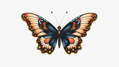 different shapes of butterflies, half butterfly, side view of a butterfly, vector, black clipart, hd, on white background, spaced out