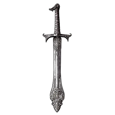1 image of an ancient Greek sword, vintage style, white background, clipart