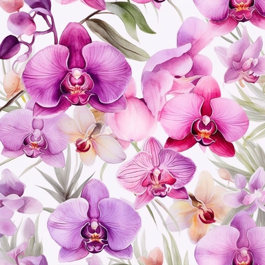 Contemporary collage style floral patterns orchids watercolor elegant flowers wedding invitations high quality and elegant clipart of flowers Gucci art pink andlavender shades background 4