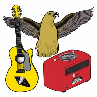 a set of clipart inspired by the story of a fledging American rock band at a Swiss boarding school as conceived by Wes Anderson, rich kids at an exclusive school playing rock music, The Royal Tennanbaums, preppy rock aesthetic