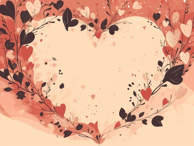 heart frame clip art free clip art on clipart, in the style of kawaii aesthetic, light beige and crimson, romantic illustration, scattered composition, asymmetrical framing, 3840x2160, hand-drawn