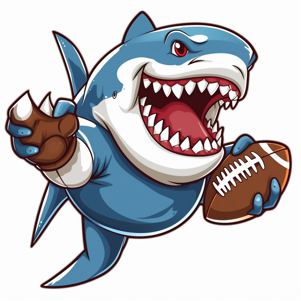 cartoon Clipart shark playing football - Clip Art Library