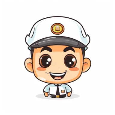 happy cute Insurance Inspector face, cartoon, clipart, mascot, isolated on white background