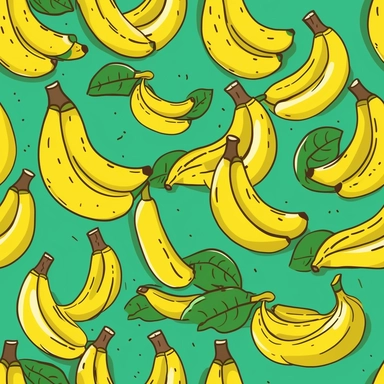 simple decorative seamless versatile vector tile of bananas on a flat background, minimalist design, clip art, hand drawn style, line art