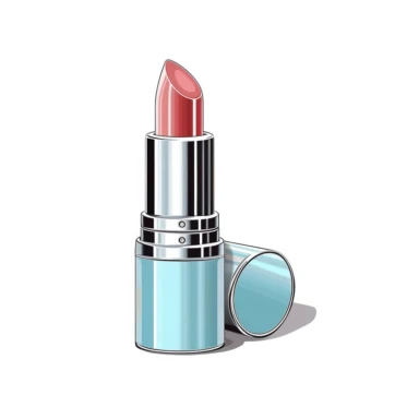light blue MAC lipstick case with white background, isolated, images drawn with thick black lines images 300dpi vector clipart