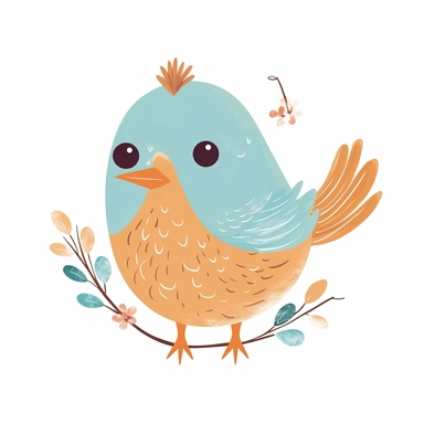 cute bird clipart for a baby bedroom