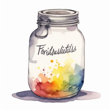 mockup of a faithfulness jar and write down times when you were faithful and trustworthy, flat vector clipart for kids, Minimalist cartoon style, creative design with watercolors, on white background