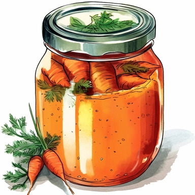 clipart of an open jar of baby food carrots