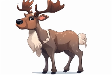 Cartoon reindeer clipart. Christmas holiday.