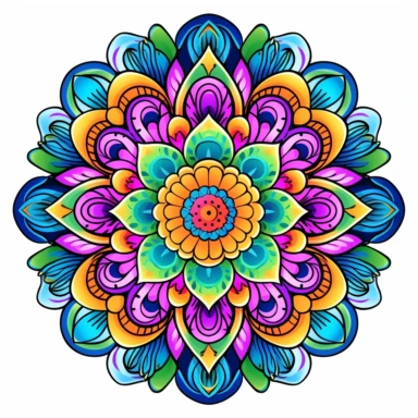 In this captivating clipart, the traditional art of mandala creation merges harmoniously with vibrant neon colors and modern design elements. Against a pristine white background that facilitates easy subject separation, mesmerizing mandalas come to life. Each intricate pattern and symmetrical design is meticulously crafted, exuding a sense of balance and harmony. The fusion of traditional and modern elements is accentuated by the use of vibrant neon colors that pulsate with energy, creating an e