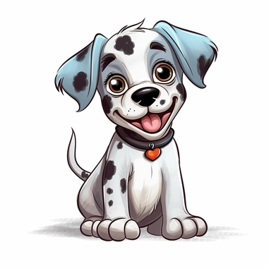 quirky funny happy hand drew puppy clipart