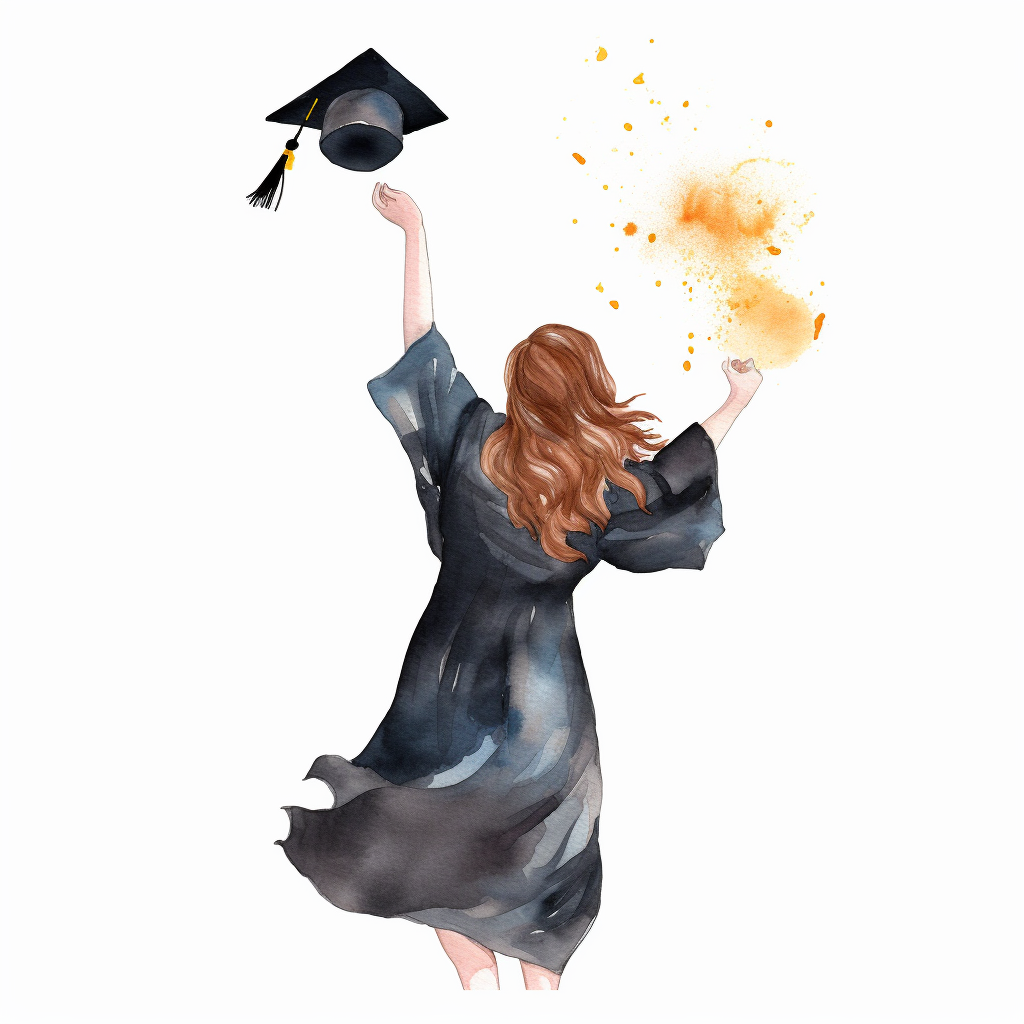 graduation cap and gown clipart