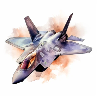 watercolor highly detaild f35 fighter jet clipart