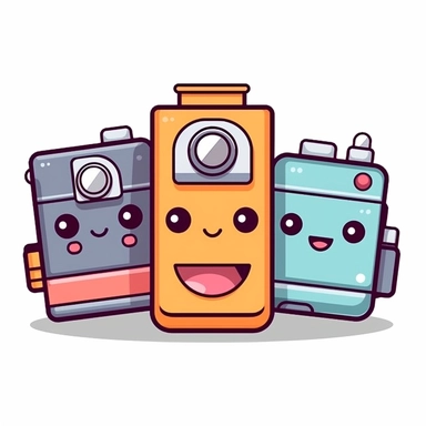 Design a Kawaii-inspired clipart set of cute smiling cameras with round, sparkling lens eyes and a tiny bow on top. Place a speech bubble with the words Say cheese! beside the camera. Add some heart-shaped buttons or shutter buttons for an extra touch of cuteness. This delightful clipart is perfect for photography-related projects or capturing joyful moments. Kawaii.