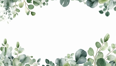 Watercolor Eucalyptus leaves border. Watercolor illustration isolated on white. Greenery clipart for wedding invitation, greeting cards, save the date, stationery design