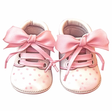 baby girl shoes watercolor illustration clipart, white background