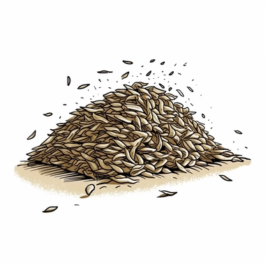 a pile of flixweed seeds clipart, sketch art, vector, white background