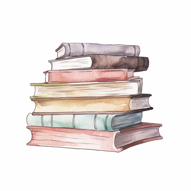feminine watercolor line artwork clipart illustration of a school stack of books in neutral realistic colors, isolated on a white background, spaced out, 4k, hyper realistic