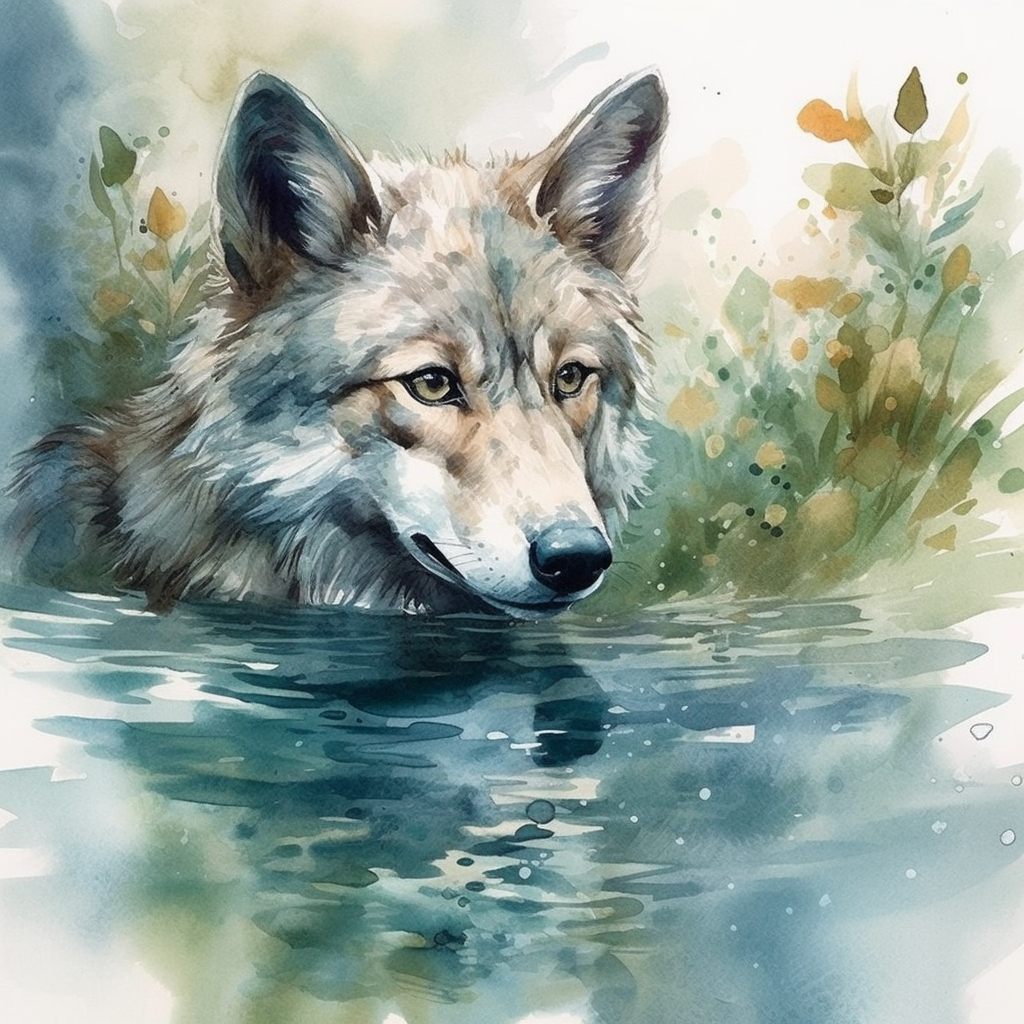 green wolf cliparts
