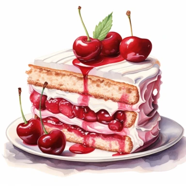 Hand drawn, watercolor, hyper realistic, white background, white margins, 16k, ultra detailed clipart, cut out image, hand-drawn, ultra HD, sharp and clean art, Retirement cake.