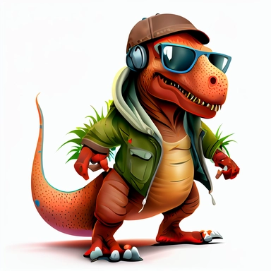 cartoon cool dude t-rex png clipart