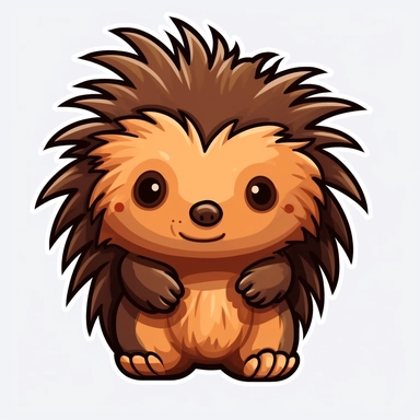 cartoon clipart of baby porcupine,sticker