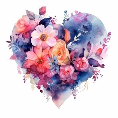 the most beautiful ethereal watercolor heart clip art