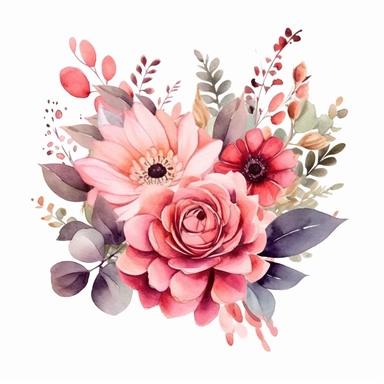 Watercolor wedding card cute Decals Color element, clipart, Paintings white background for removing background