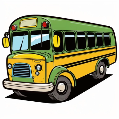 a single clipart image png graphic of Cartoon Transportation Vehicle Bus