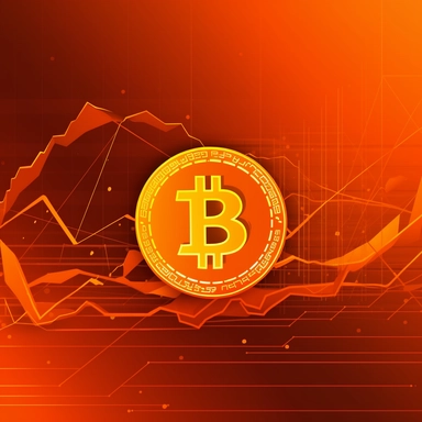 clipart bitcoin piece, orange color, anime style, market graph background, 8k