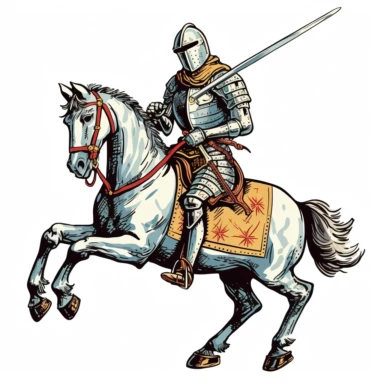knight on horseback, clipart