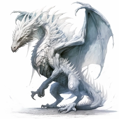 full-body peaceful white dragon, concept art by Aleksander Orłowski, gothic art, fantasy art, watercolor, clipart, highly detailed, crisp lines