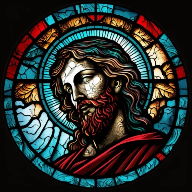 stained glass clipart, Jesus Christ, vivid colors