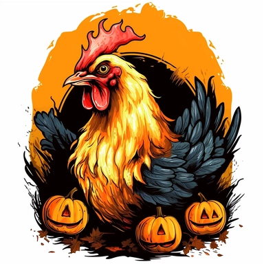 Halloween clipart , haunted chicken clipart