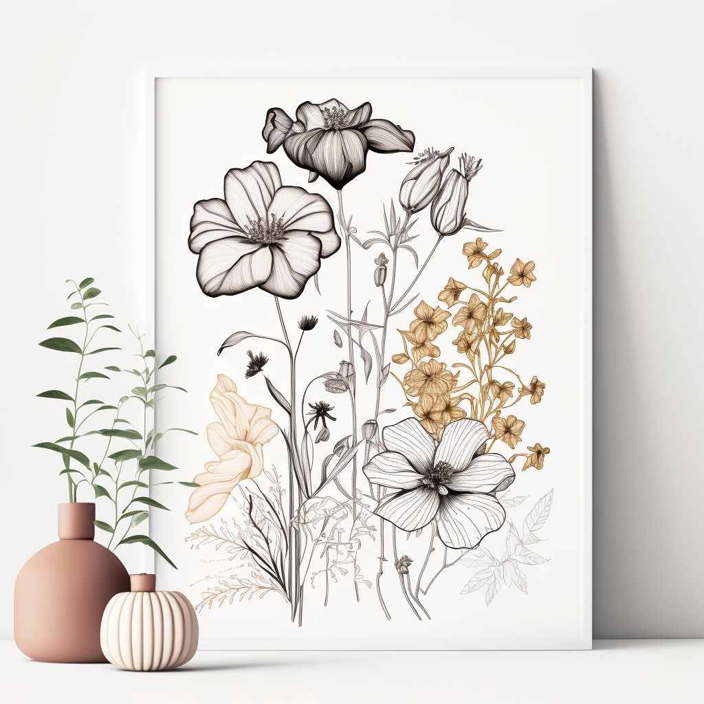 floral line cliparts