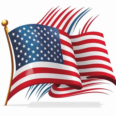 4th of july, independence day, usa waving flag, vector, clipart