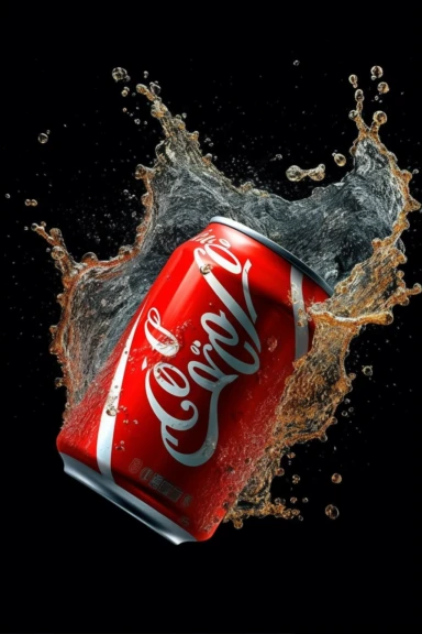 a can of coca cola falling into the water, a 3D render, inspired by Dorothy Coke, trending on artforum, vector art for cnc plasma, exploding powder, connectedness, !!! very coherent!!! vector art, splashes of liquid, eric zener cam de leon, clipart, stopmotion, super realistic food picture