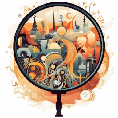 vector graphic design clipart simple society under observation symbolic, magnifier,