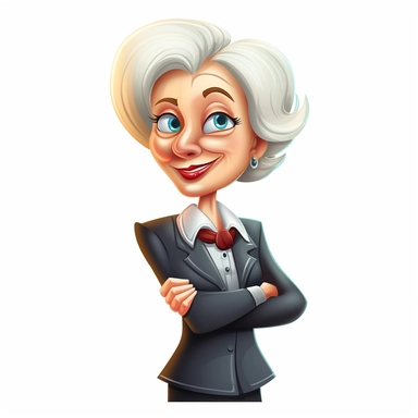 clipart, cartoon style, female resembling a Disney character, real estate agent, colorful
