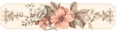 vintage inspired printable rectangle label with intricate sepia colored borders and hand drawn details. detailed with soft watercolor flowers. No text. Isolated clipart on solid white background