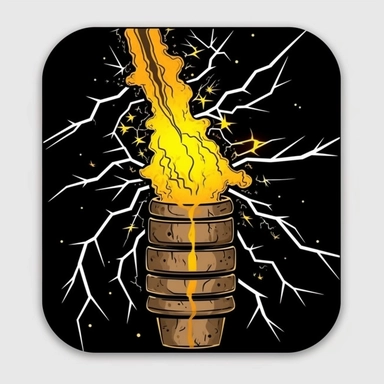 two lines connecting and creating electricity sparks-clipart-sticker