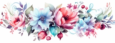 watercolor christmas flower border, clipart isolated on clear white background, bright colors, boho, lithograph, 32k uhd, textural