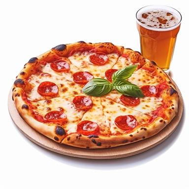 pizza with coca cola on the right, clipart
