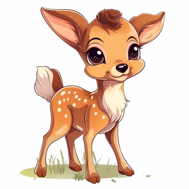 Clipart of a cute baby deer, full body