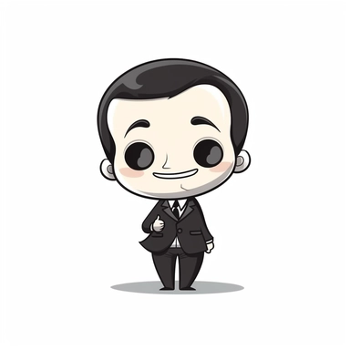 happy cute Funeral Director face, cartoon, clipart, mascot, isolated on white background