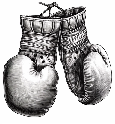 boxing gloves clipart vector drawing template, in the style of playstation 5 screenshot, high-contrast shading, kodak tri-x 400, chinapunk, everyday life, concrete art, stop-motion animation