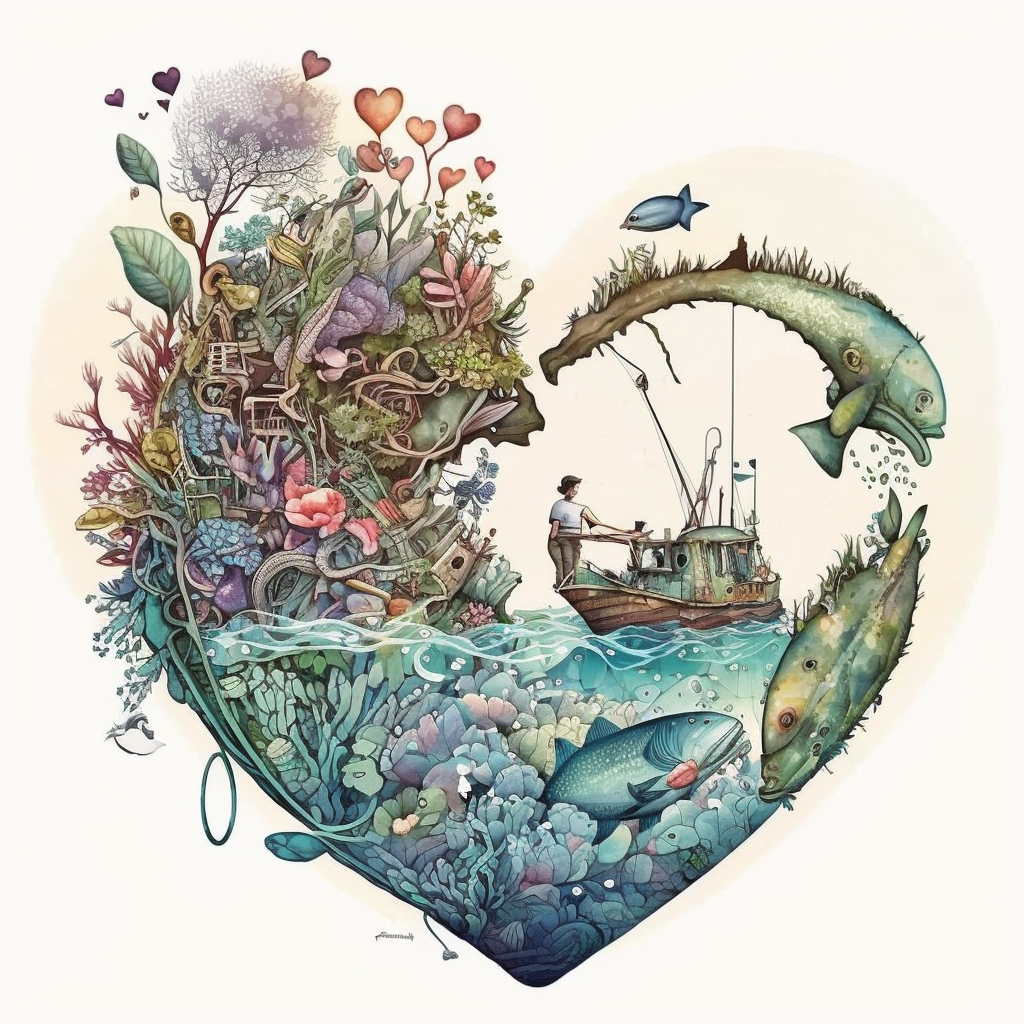 heart fish cliparts