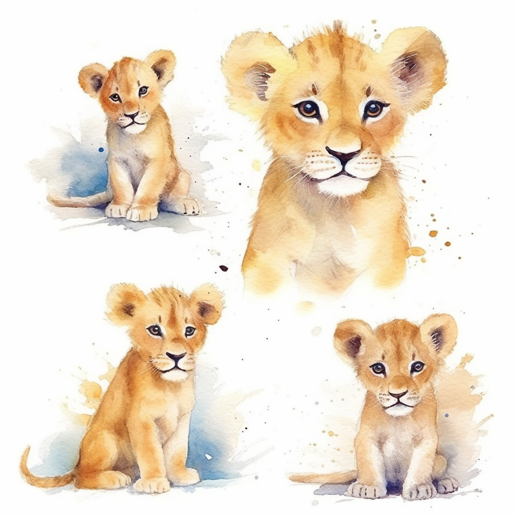 baby lion cliparts