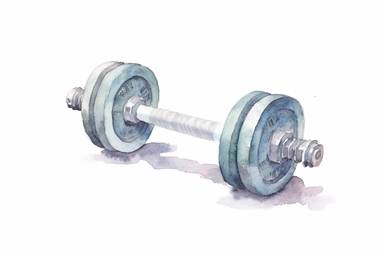 watercolor art of dumbbells clipart, subtle pastel grey color variation, detailed, on white background, 4k uhd