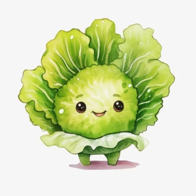 Clipart,cute lettuce, white background, craft paper,